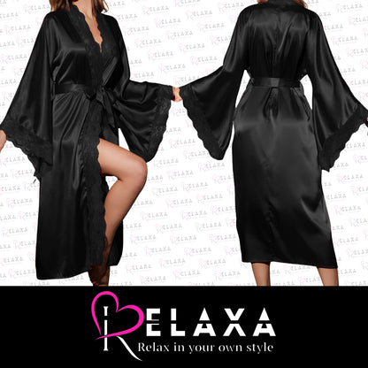 Relaxa Premium Silk Gown With Belt