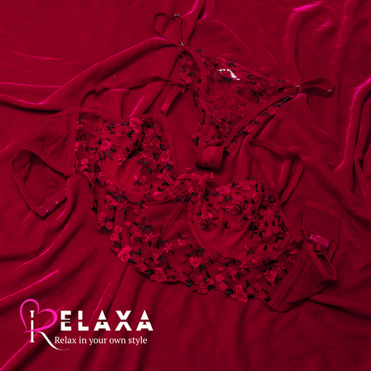 High Net flower Bra Set(Imported)