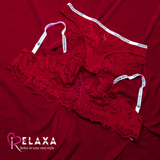 Pure Net Floral Net Bra Set(Imported)